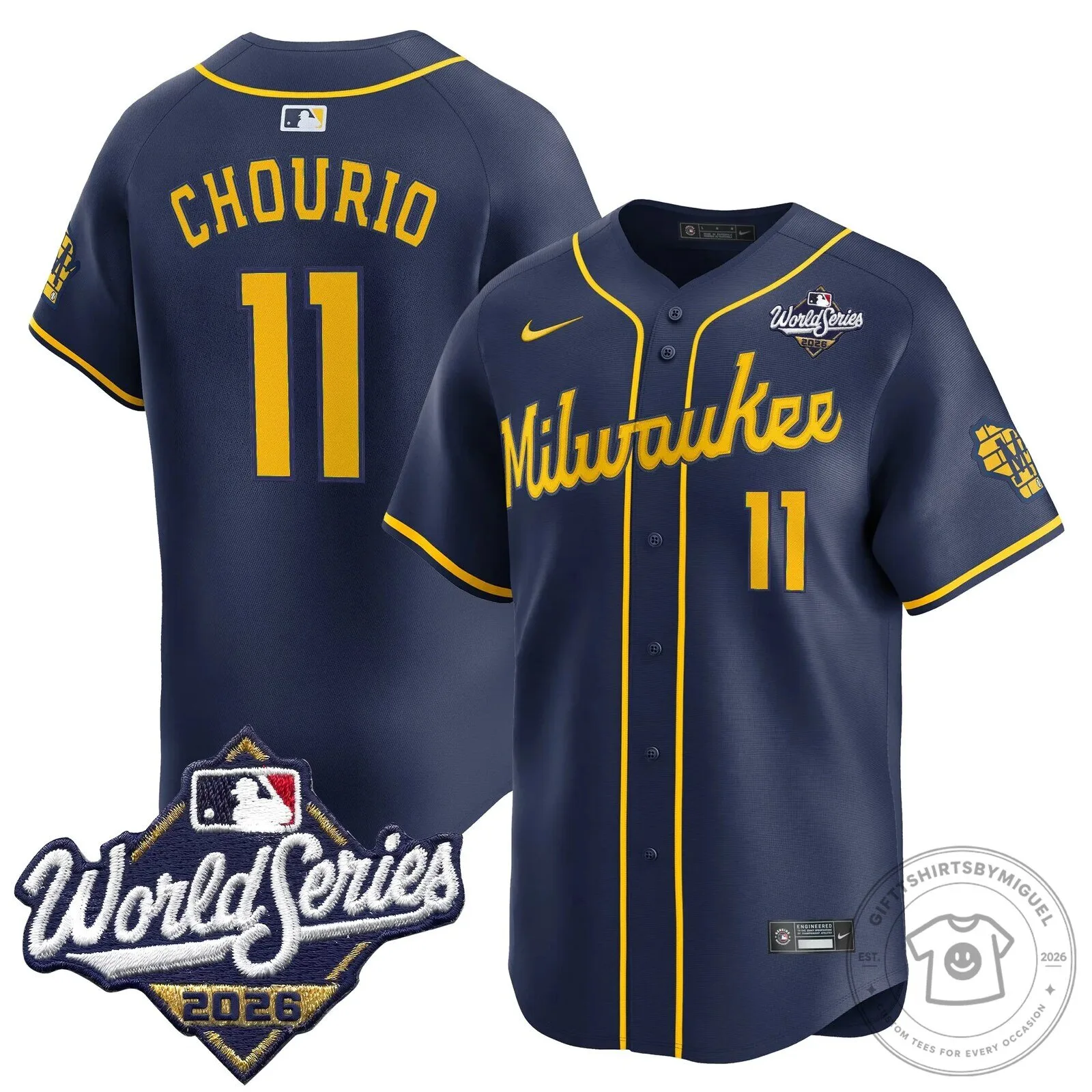 Milwaukee Brewers 2026 World Series Vapor Premier Limited Baseball Jersey 63 Milwaukee Brewers 2026 World Series Vapor Premier Limited Baseball Jersey