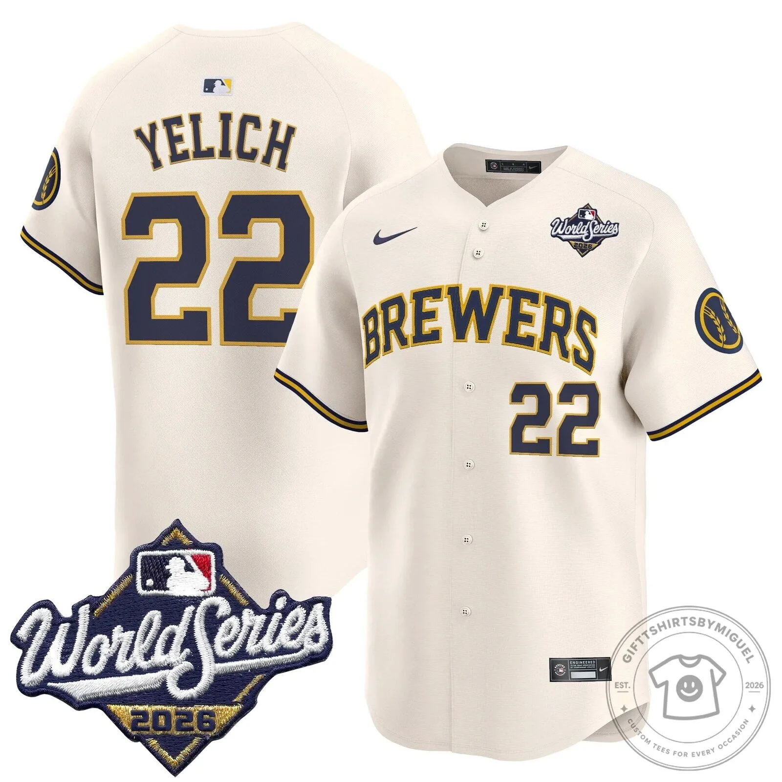 Milwaukee Brewers 2026 World Series Vapor Premier Limited Baseball Jersey 73 Milwaukee Brewers 2026 World Series Vapor Premier Limited Baseball Jersey