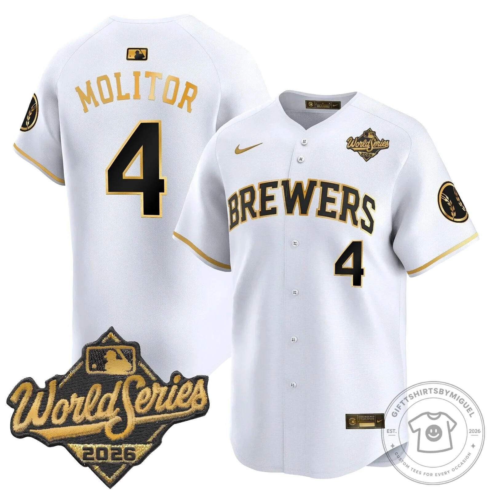 Milwaukee Brewers 2026 World Series Vapor Premier Limited Baseball Jersey 104 Milwaukee Brewers 2026 World Series Vapor Premier Limited Baseball Jersey