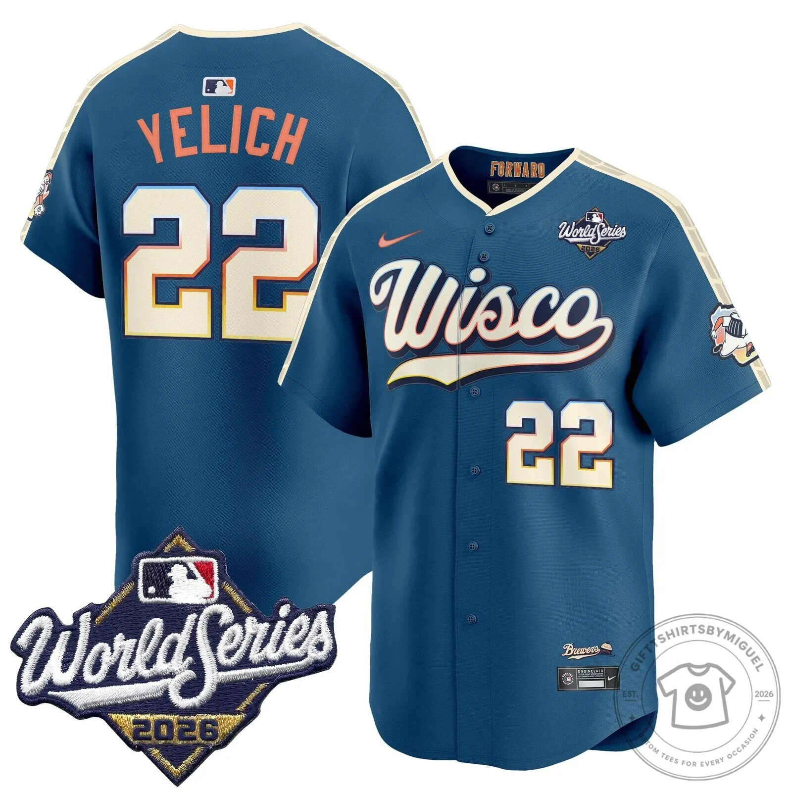 Milwaukee Brewers 2026 World Series Vapor Premier Limited Baseball Jersey 109 Milwaukee Brewers 2026 World Series Vapor Premier Limited Baseball Jersey