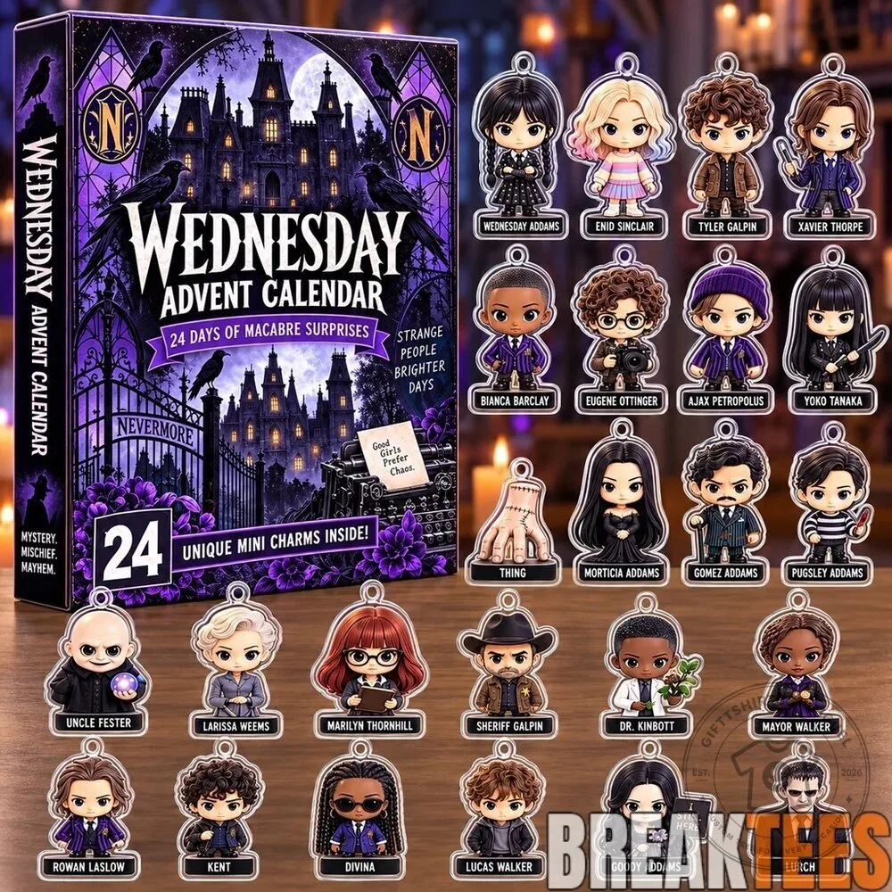 Wednesday Addams Nevermore Academy 24-Day Advent Calendar with Mini Charms 2D