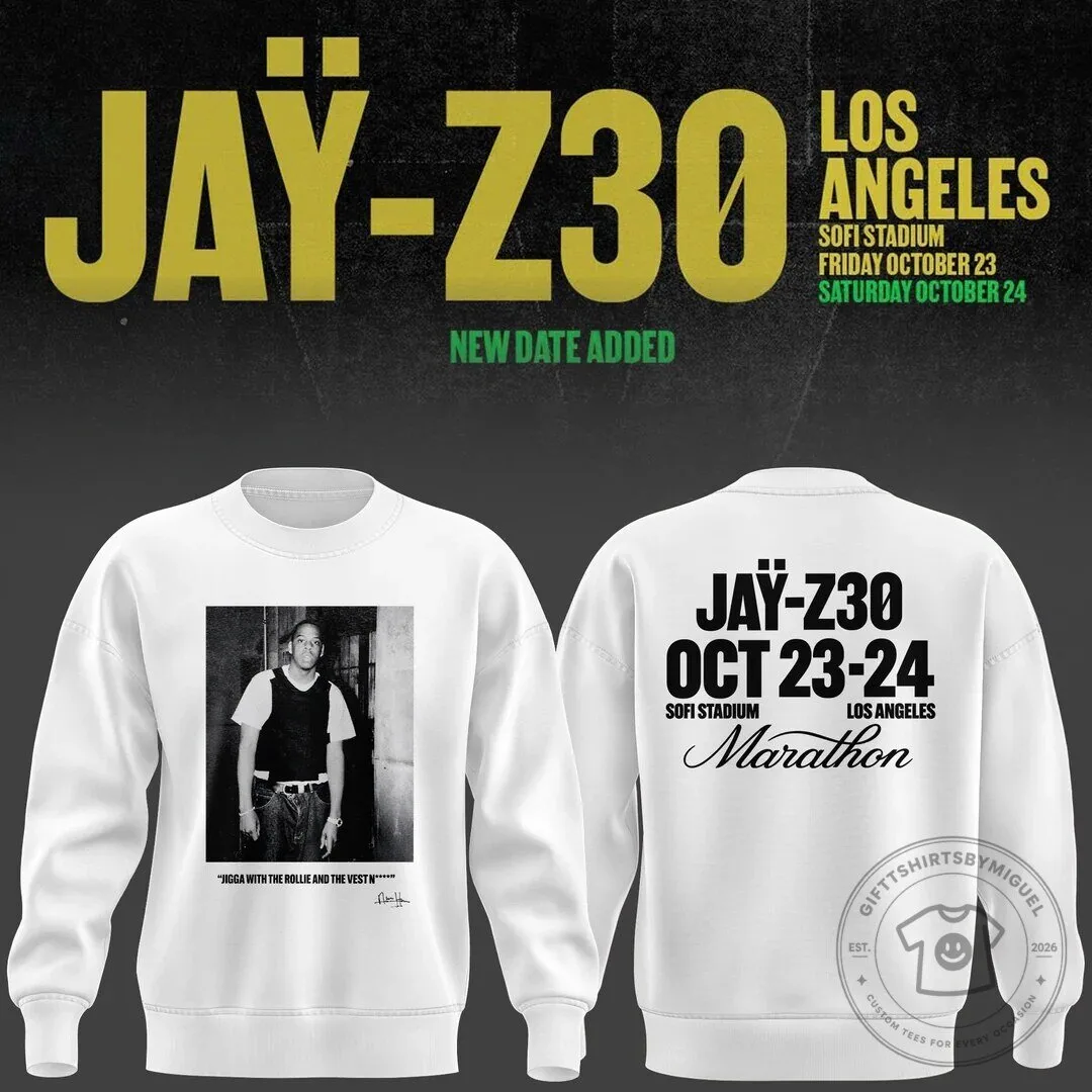 Jay-Z 30th Anniversary Marathon Tour Los Angeles Concert Sweatshirt