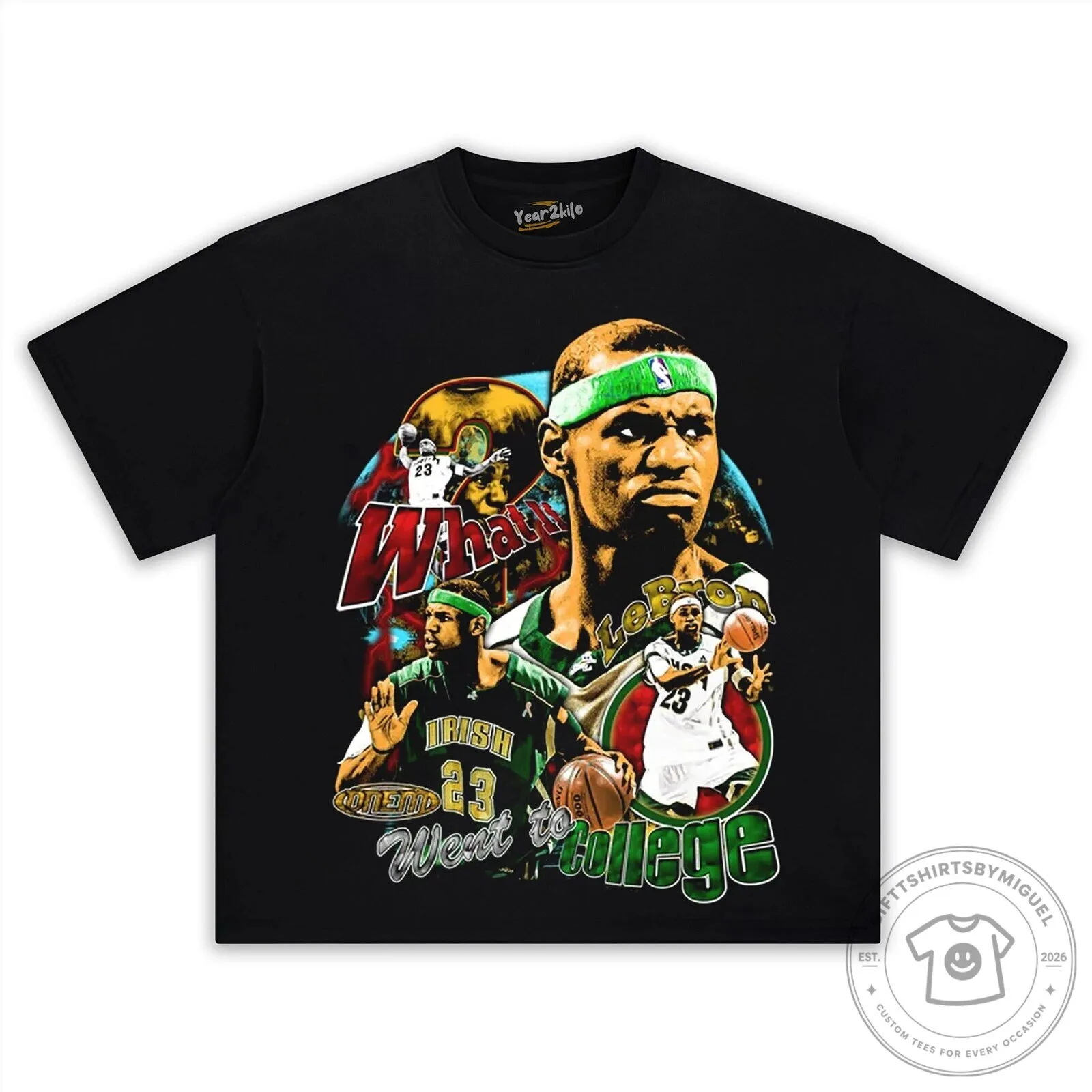 LeBron James What If He Went To College Basketball Player T-Shirt