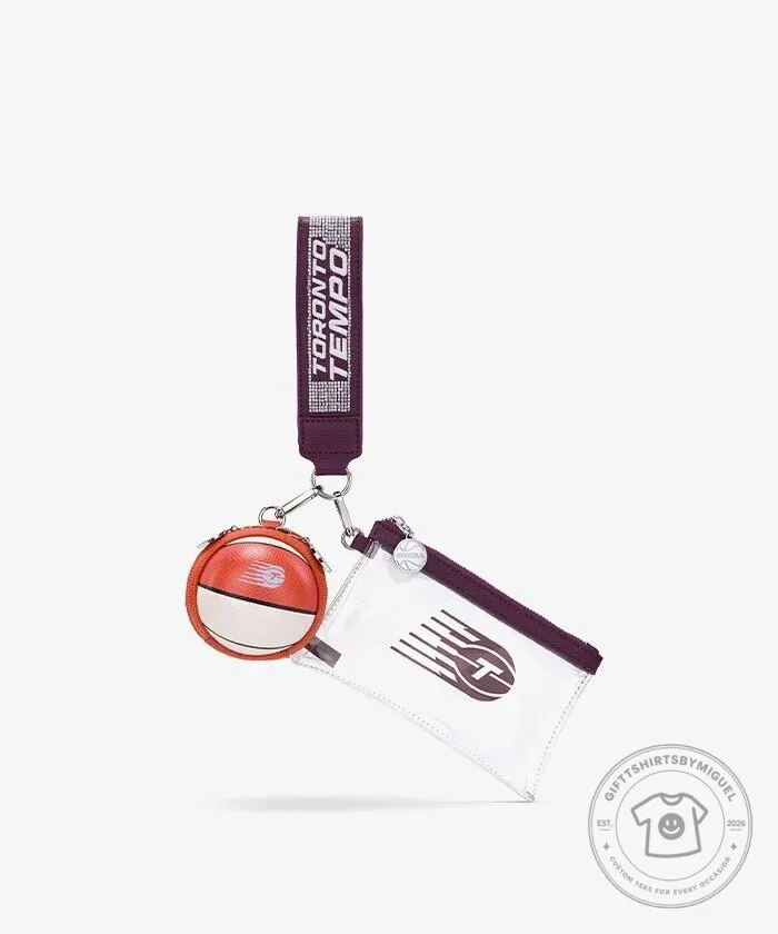 Toronto Tempo WNBA Basketball Clear Wristlet Set with Keychain