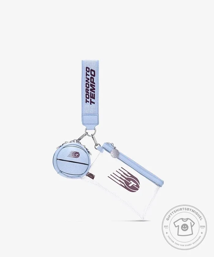 Toronto Tempo WNBA Basketball Clear Wristlet Set with Keychain 18 Toronto Tempo WNBA Basketball Clear Wristlet Set with Keychain