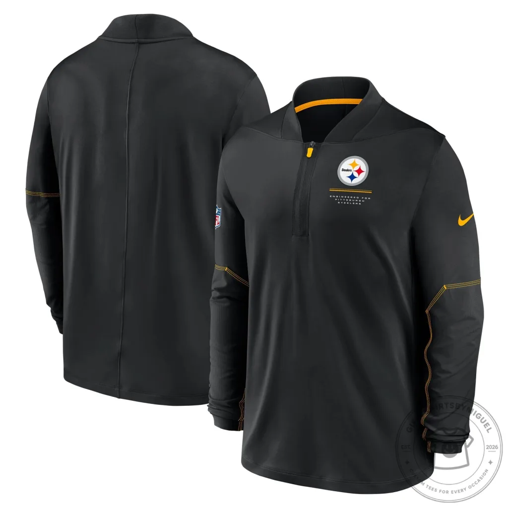 NFL Pittsburgh Steelers Nike Half-Zip Jacket Top Black NFL Pittsburgh Steelers Nike Half-Zip Jacket Top Black