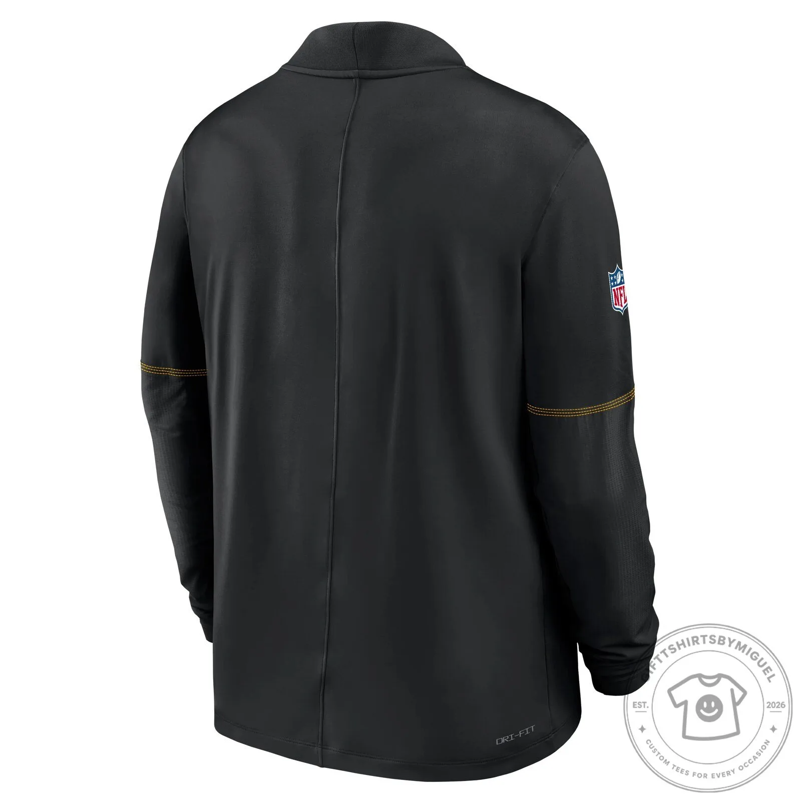 NFL Pittsburgh Steelers Nike Half-Zip Jacket Top Black 5 NFL Pittsburgh Steelers Nike Half-Zip Jacket Top Black