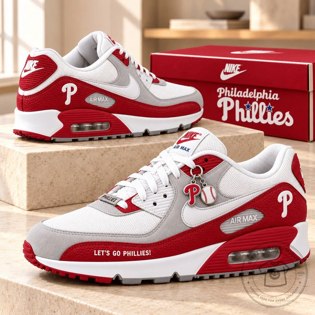 Philadelphia Phillies Baseball Team Fan Air Max Low Top Sneakers