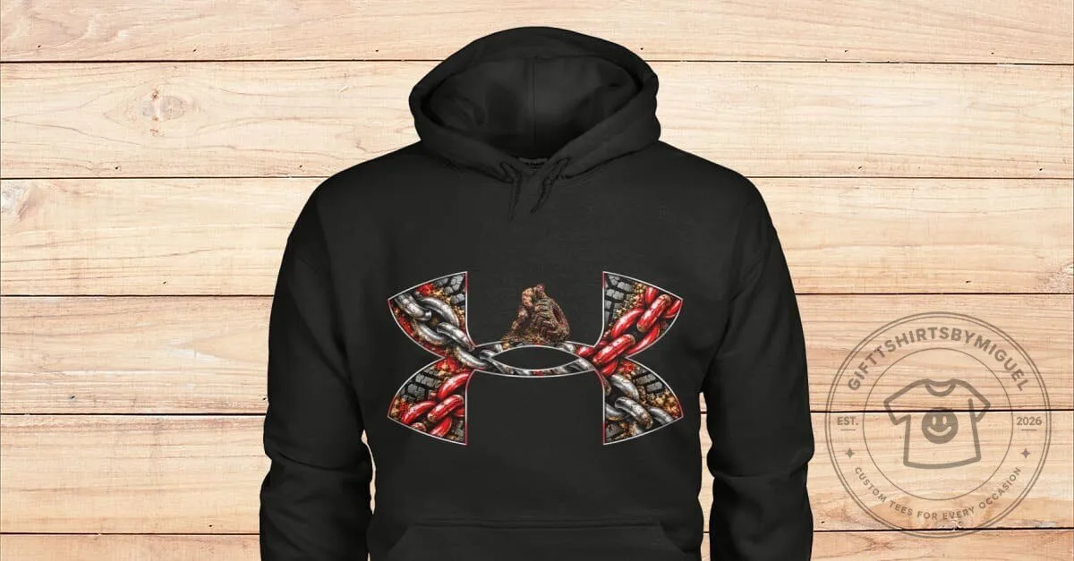 Strongman Under Armour Inspired Chains and Bricks Graphic Hoodie