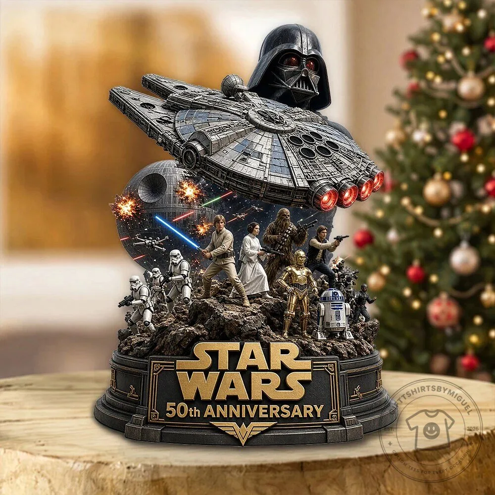 Star Wars 50th Anniversary Millennium Falcon Darth Vader Character Figurine
